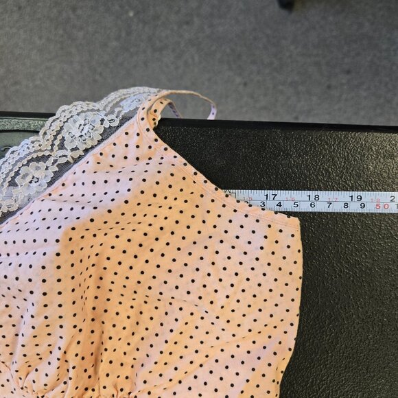 Mixit Y2K Pink Polka Babydoll Y2K Coquette Dot Lace Trim Camisole Large - Picture 9 of 9